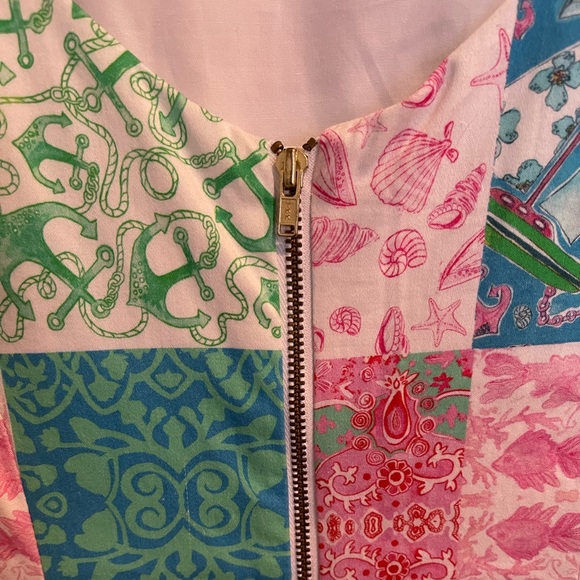 Kaeli Smith nautical anchor floral patchwork shift dress size 10 - Picture 3 of 4